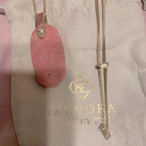 Kendra Scott Inez gold necklace in pink magnesite